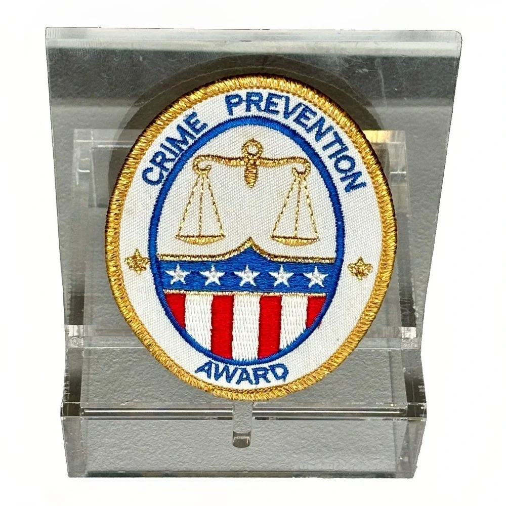 VINTAGE Patch CRIME PREVENTION AWARD 1990's